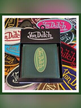 🆕️ `Brand NEW Von Dutch Green Wallet with Yellow Logo
